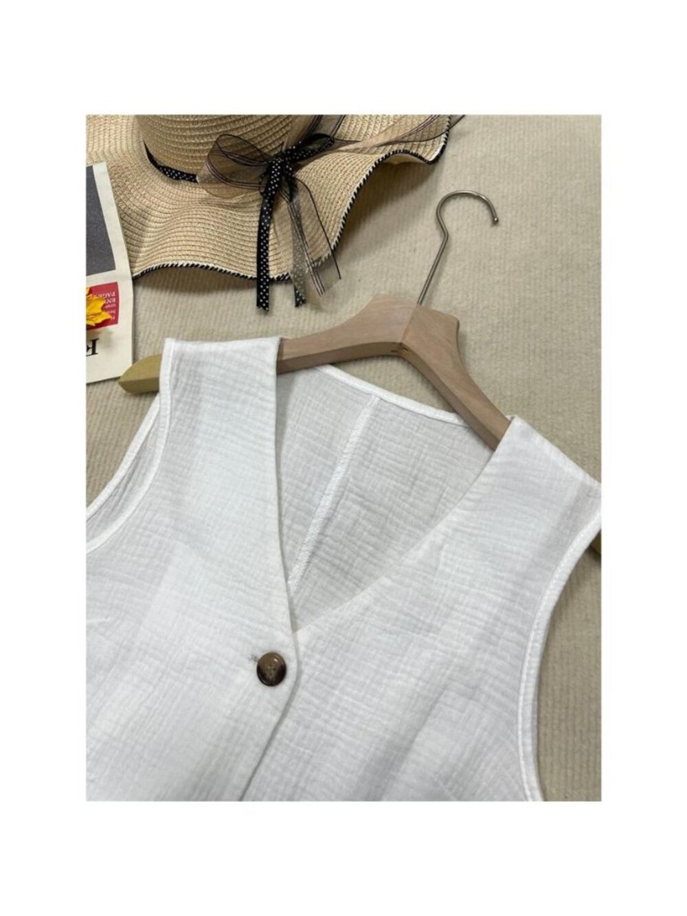 Textured Button-Down Vest - Picture 8 of 8